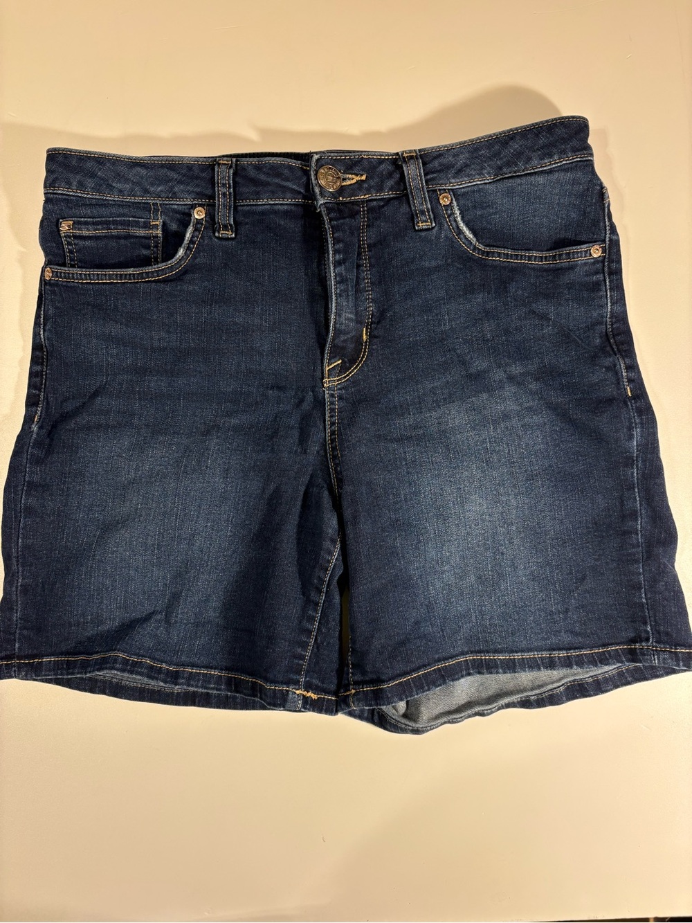7 For All Mankind Dark Blue Denim Jean Shorts